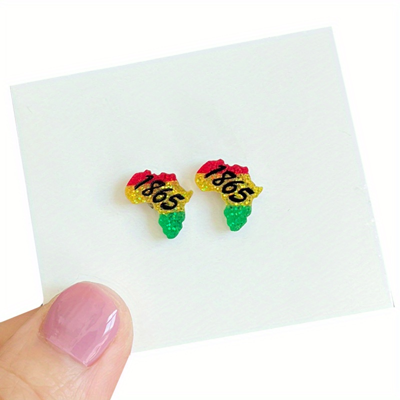 Colorful African-Inspired Heart Design Earrings, Juneteenth Celebration